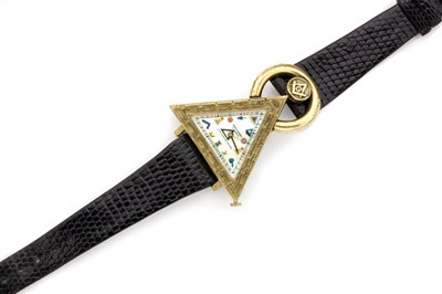 Lot 294 - Stainless Steel, Gold-Filled and Mother-of-Pearl Masonic Wristwatch
