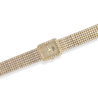 Lot 521 - Gold and Diamond Wristwatch, Piaget