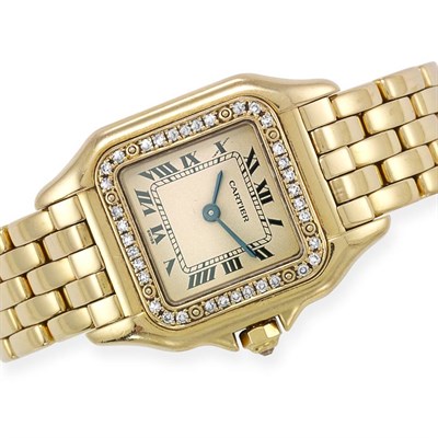 Lot 252 - Gold and Diamond Wristwatch, Cartier