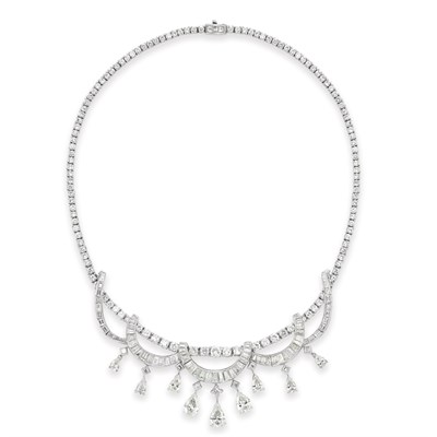 Lot 603 - Diamond Swag Fringe Necklace