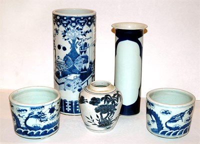 Lot 3436A - Group of Chinese Blue and White Glazed...
