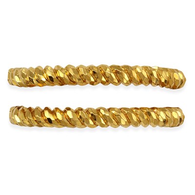 Lot 249 - Pair of Gold Bangle Bracelets