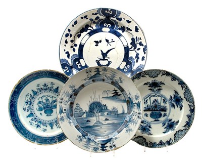 Lot 105 - Group of Four Dutch Delft Blue and White...