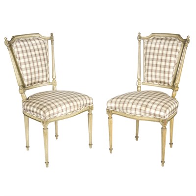 Lot 154 - Set of Six Louis XVI Style Painted Dining Chairs