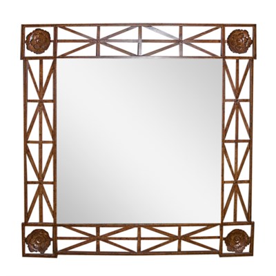Lot 134 - Painted Metal Mirror 36 Inches square.