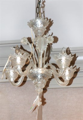 Lot 3400 - Venetian Glass Five-Light Chandelier