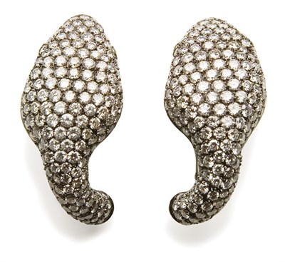 Lot 65 - Pair of Diamond Snake Earclips