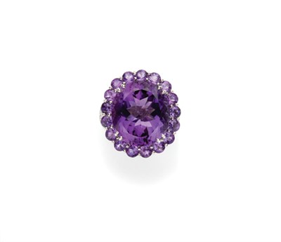 Lot 93 - Amethyst and Diamond Ring