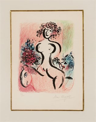 Lot 267 - Marc Chagall CIRCUS RIDER WITH BOUQUET (M....