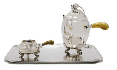 Lot 1239 - Georg Jensen Sterling Silver and Ivory Tea...
