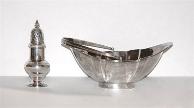 Lot 305 - English Silver Basket and Muffineer Total...