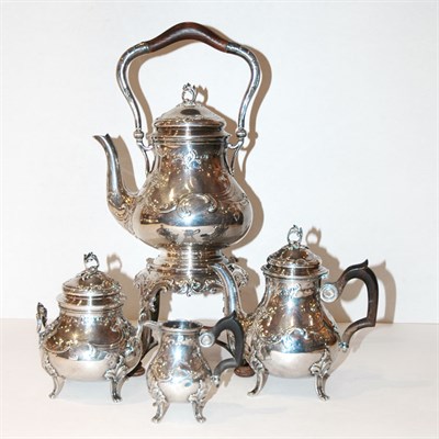 Lot 1270 - French Silver Demitasse Tea Service Comprising...
