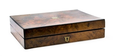 Lot 354 - Victorian Brass Bound Burl Walnut Lap Desk...