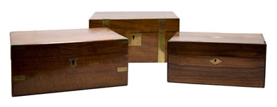 Lot 362 - Two Victorian Brass Bound Walnut Lap Desks...