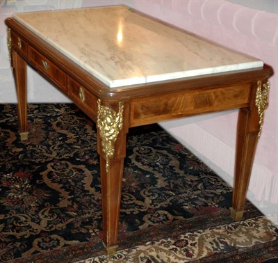 Lot 3173 - Louis XVI Style Marble Top Bureau Plat Height...