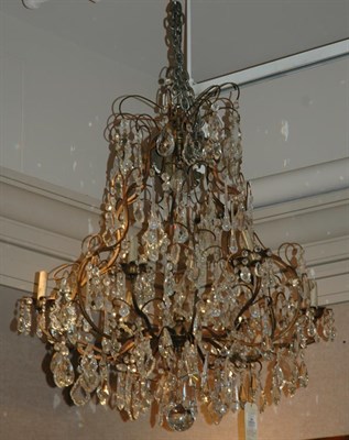 Lot 383 - Louis XV Style Patinated-Metal and Cut Glass...