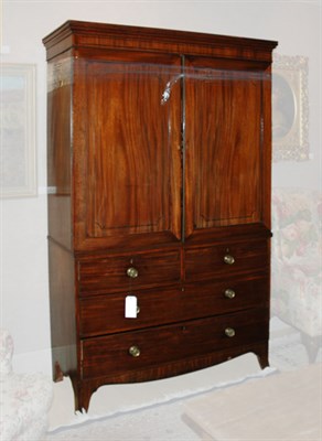 Lot 164 - George III Style Mahogany Linen Press 19th...