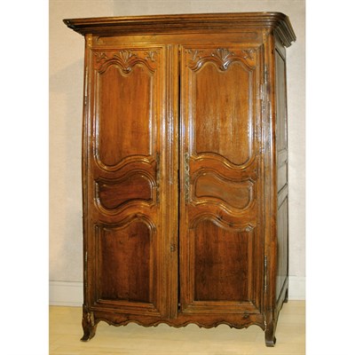 Lot 131 - Provincial Louis XV Style Oak Armoire Height 7...