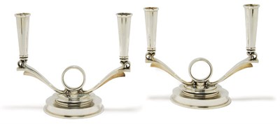 Lot 1261 - Pair of Georg Jensen Sterling Silver Two-Light...