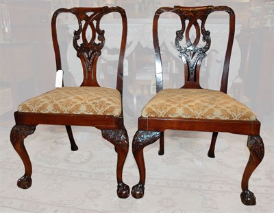 Lot 471 - Pair of George III Style Mahogany Ribbon Back...