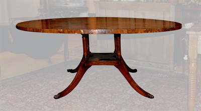 Lot 205 - Regency Style Banded Mahogany Circular Dining...