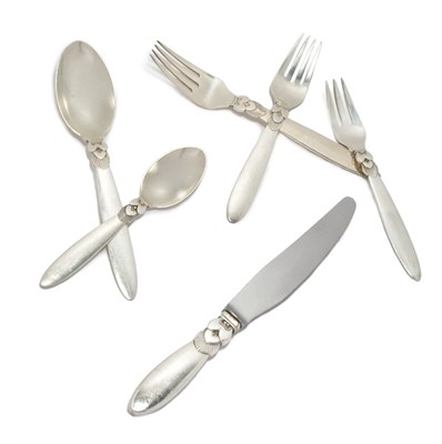 Lot 1254 - Georg Jensen Sterling Silver Flatware Service...
