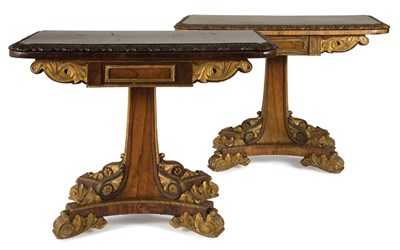 Lot 371 - Pair of Regency Parcel Gilt Rosewood Fold-Over...