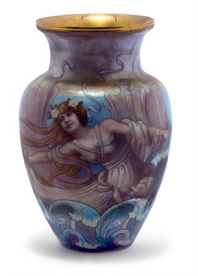 Lot 1592 - Auguste Jean Enameled Metal Vase Circa 1900 Of...