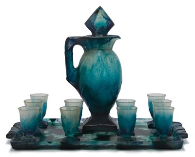 Lot 1605 - G. Argy-Rousseau Pate de Cristal Liqueur Set...
