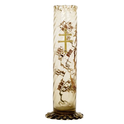 Lot 1541 - Galle Enameled Molded Glass Vase Circa 1900 Of...