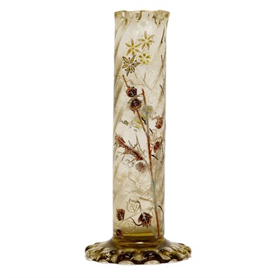 Lot 1540 - Galle Acid Etched and Enameled Molded Glass...