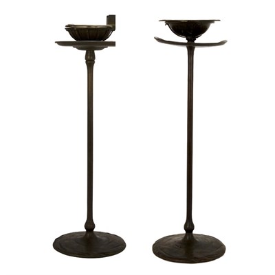 Lot 446 - Two Tiffany Studios Bronze Smoking Stands One...