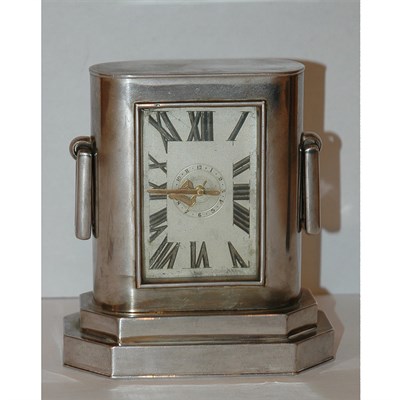 Lot 1268 - French Art Deco Silver Desk Clock European...
