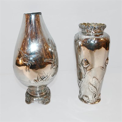 Lot 1280 - Christofle Silver Vase Of tapering circular...