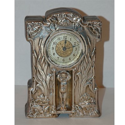 Lot 1210 - Edward VII Silver Mounted Wood Desk Clock John...
