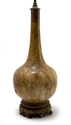 Lot 1357 - Marble Three-Light Lamp Of globular form, with...