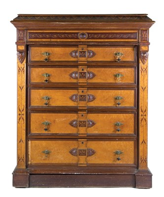Lot 1098 - American Renaissance Revival Marquetry Inlaid...