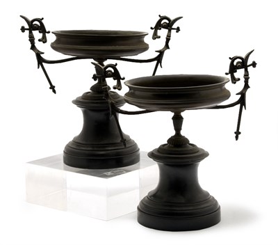 Lot 67 - Companion Pair of Bronze and Black Marble...