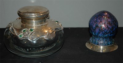 Lot 1211 - Edward VII Enameled Silver Mounted Glass...