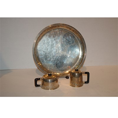 Lot 1274 - Jean E. Puiforcat Silver Plated Circular Tray...