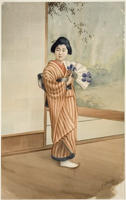 Lot 43 - Kinichiro Honda Japan, (1850-1921) Geisha in...
