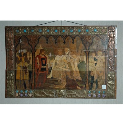 Lot 1448 - Gothic Revival Style Brass, Copper and Glass...