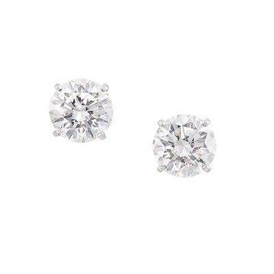 Lot 314 - Pair of Platinum and Diamond Stud Earrings
