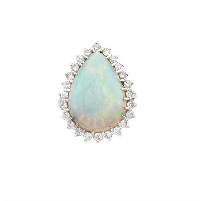 Lot 307 - White Gold, Opal and Diamond Ring
