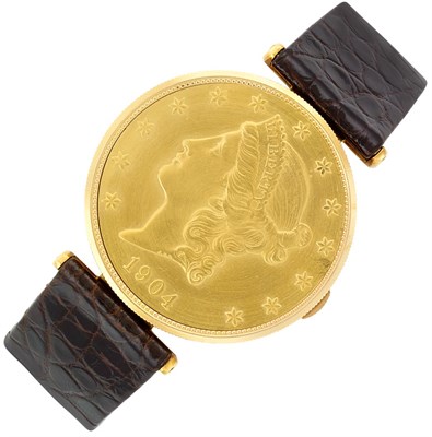 Lot 227 - Gentleman's Gold Coin Wristwatch, Corum