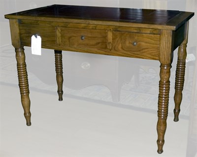 Lot 202 - Continental Fruitwood Three-Drawer Writing...