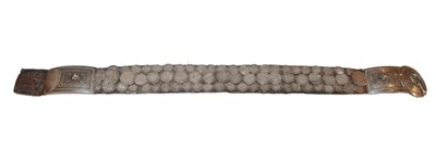 Lot 1287 - Russian Niello Silver and Coin Mounted Leather...