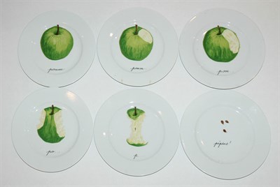 Lot 3670 - Set of Six Limoges Porcelain Fruit Plates...