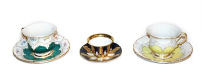 Lot 3594 - Three Meissen Porcelain Teacups and Saucers