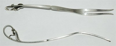 Lot 3687 - Pair of Georg Jensen Sterling Silver Serving...